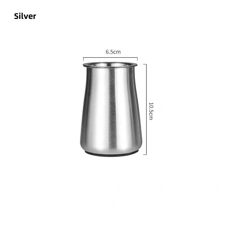 Фильтр для кофейного порошка 3 в 1, стакан для порошка с крышкой, сито из нержавеющей стали для какао-порошка, кофемолка, стакан для порошка, инструменты бариста серебряный